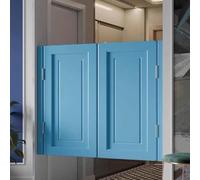 Light Blue Cafe Saloon Doors for Home Bar & Kitchen, Auto-Close Swinging Double Decorative Hinged Doors, Easy to Install Indoor Porch, 55x36in