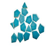 Light Blue Ceramic Tiles Mosaic Tiles for Crafts, Colorful Large Sizes Shape Mosaic Art Making Supplies for Bathroom Flower Pot Outdoor Tables Coasters - 200g