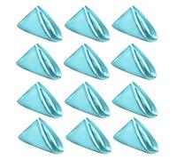 Light Blue Cloth Napkins Set of 12,Satin Dinner Napkins Cloth Washable,Reusable Napkins for Everyday Use Table,Restaurant,Wedding, Fall Thanksgiving and Christmas 20" x 20",Light Blue