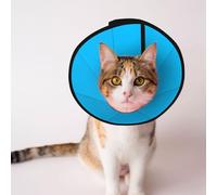 Light Blue Color Soft Dog Cone Collar, Depets Adjustable Recovery Pet Cone E-Collar for Cats Kittens Rabbits, Comfy Elizabethan Collar