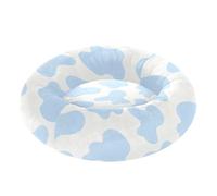 Light Blue Cow Print Pattern Pet Dog Beds Donut Cuddler fluffier Cat Cave Bed for Medium Size Pets Sleeping