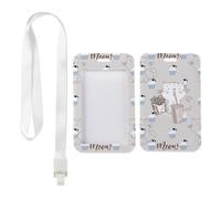 Light Blue Cupcakes Badge Holder with White Lanyard, Vertical Badge Holders, Vertical ID Cards Protector for Office, Name Badges Protector for Women, Delivery Driver Accessories Teacher Stuff