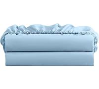 Light Blue Emperor Fitted Sheets - 2 Pack Emperor Size Bed (45cm) Deep Pocket with Elasticated Corners Fitted Sheet 400 Thread Count - Stretchable & Breathable Cotton for Better Comfort.