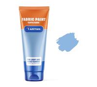 Light Blue Fabric Paint 60 ml - Permanent Textile Paint for Clothes, Shoes & Denim | Water Based Jeans, Leather & Sneaker Paints | Washable Non-Toxic Fabric Dye for Cotton & Synthetic Fabrics