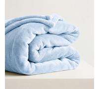 (Light Blue Fleece, Double) Faux Fur Fleece Blanket Large Sofa Bed Warm Throw