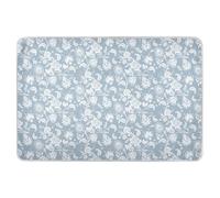 Light Blue Floral Extra Large Resuable Potty Training Pad Soft Absorbent Diaper Changing Mat Portable Cradle Mattress for Children Adults Pets 52" L x 34" W