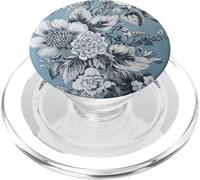 Light Blue Floral Flowers Country Vintage Antique PopSockets PopGrip for MagSafe