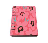 Light Blue Floral Notebook, Pu Leather Notebooks A5, Lined Paper Teacher Notebook 180Pages/90Sheets, Exercise Books A5 for Women, Exercise Book for Work, Student Essentials University Women Man