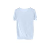 Light Blue Girls Modal T-Shirts Comfy Loungewear Short Sleeve Pajamas Lounge Casual Tops Solid Color Lightweight Breathable Basic Tees Round Neck Summer Top for Kids Valueweight T Shirt 11-12 Years