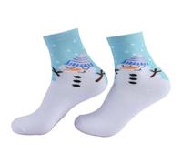 (Light Blue) Kids Christmas Theme Winter Snowman Santa Socks