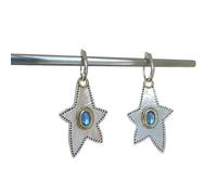 Light Blue Lace Bow Stud Earrings Mini Clear Crystal Sweet Pastel Piercing Jewelry