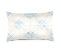 Light Blue Lattice Standard/Queen Size empty pillow case with zipper bulk cotton pillowcases Smooth Soft Breathable fundas de seda para almohadas 20x30 inchs Set of 2