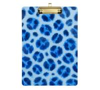 Light Blue Leopard Print - Watercolor Style Contractor Storage Box Transparent For Football Truck Driver Size 9 x 12