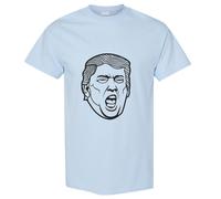 (Light Blue, M) Funny USA President Donald Trump Dictator Shout Face Men T Shirt Tee Top