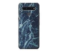 Light Blue Marble Stone Texture Printed Case Cover For LG K41S