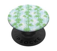 Light Blue Palm Trees and Green Vines Preppy Coastal PopSockets Adhesive PopGrip
