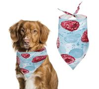 Light Blue Pattern Dog Bandanas Cute Soft Cotton Puppy Scarves Washable Daily Summer Durable Triangle Reversible Bibs Suitable for Small Medium Large Dogs and Cats