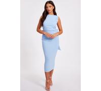 Light Blue Petite Bow Back Midaxi Dress Quiz Light Blue 10
