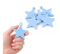 Light Blue Plastic Star Shaped Balloon Weights 8g - Pack of 10 Helium Balloon Holders for Party, Event & Display Decorations