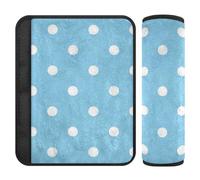 Light Blue Polka Dot 2 Pack Shoulder Pads for car seat Straps Protects Your Neck and Shoulders for Van forro para cinturon de segurida