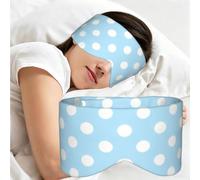 Light Blue Polka Dot Print Sleep Eye Mask Comfortable Sleeping Mask