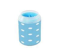 Light Blue Polka Dot Reusable Dog Paw Cleaner with Silicone Brush Soft Pets Supplies and Accessories for Medium to Large Dogs