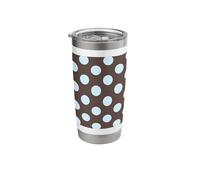 Light Blue Polka Dots On Brown Stainless Steel Insulated Tumbler