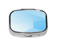 Light Blue Print Pill Box, Compact Pill Organizer with Full-Print Design for Travel and Daily Use