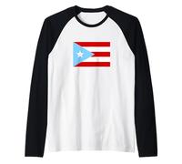 Light Blue Puerto Rico Celeste Flag Raglan Baseball Tee