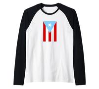 Light Blue Puerto Rico Celeste Flag Raglan Baseball Tee