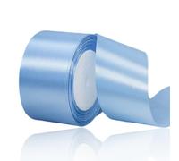 Light Blue Ribbon 50mm, Baby Blue Satin Fabric Ribbon 23 Meters for Crafting, Gift Wrapping, Flower Bouquets, Balloons, DIY Bows, Wedding Party, Birthday Cakes and Christmas Decorations