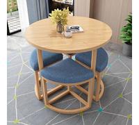Light Blue Round Conference Table Set Compact Coffee & Dining Table with Chairs for Office Reception SpaceSaving Small Furniture Ideal for Negotiations