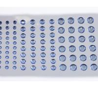 Light Blue Sapphire Self Adhesive Acrylic Cabochons 3 Sizes 4mm 6mm 8mm Plastic Face Gems Stick On Body Jewels Hair Crystals For DIY Cards And Invitations Crafts Bling Sticker - 5 Sheets - 480PCS