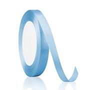 Light Blue Satin & Silk Ribbons - 1cm x 22m for Crafting, Gift Wrapping, Cake Decorating & Balloons