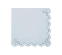 Light Blue Scalloped Napkins - Elegant Disposable Tableware for Weddings & Events (Pack of 12)