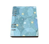 Light Blue Shapes Notebook, Pu Leather A5 Notebooks, Lined Paper Notebook for University 180Pages/90Sheets, Exercise Books for Man, Notepad Women, Student Essentials University Women Man
