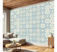 Light Blue Silk Wallpaper 400×280 Cm, Abstract Squares Wallpaper, Paper Waterproof Self Adhesive Removable Simple Polka Dots Wall Paper for Bedroom Walls Cabinet Locker