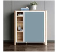 Light Blue Sliding Door - Push-Pull Wardrobe/Bookcase, No Drill Inllat, 100x70cm STO Solut for Kitchen, Cupboard, Boohelf, Space-Saving Design