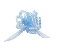 (Light Blue (Small), 3) Large & Small Organza Pom Pom Pull Bows various Colours and Pack Sizes