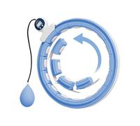 (Light Blue) SPORTNOW Smart Weighted Hula Hoop for Adults, Hula Ring with 16 Detachable Knots, 360 Auto-Rotating Ball and Digital Counter, Massage Hula Circle