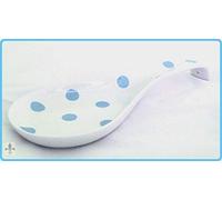 Light Blue Spots Ceramic Porcelain Large Spoon Rest Hand Decorated in UK