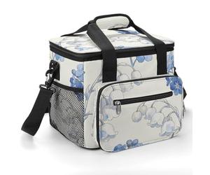 Light Blue Spring Prelude Cooler Bags Insulated Lightweight Lunch Cooler Pack Large Leakproof Camping Ice Chest Collapsible Sided Cooler Bags for Hiking Beach Travel Picnic