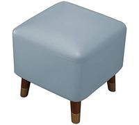Light Blue Square Faux Leather Ottoman 40x40x40 cmStylish & Comfortable Footrest for Living Room Bedroom GardenPerfect Accent Furniture Piece