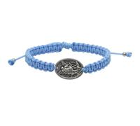 Light Blue St. Michael the Archangel Medal | Adjustable Woven Bracelet | Great Catholic Gift for Confirmation | Wearable Devotional | Made in Italy