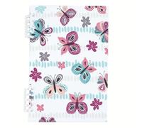 Light Blue Stripes A5 Notebook, Pink and Purple Butterflies Notebooks A5, Lined Paper Study Notebook 120Pages/60Sheets, School Book for Work, Notepad for Dairy, Office Paper Products Women Man