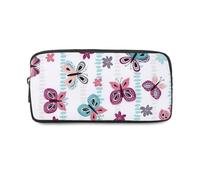 Light Blue Stripes Organised Pencil Case with Zip Up Pencil Cases Pen Organiser Secondary School Supplies Secondary High School College Sixth Form Stationery Gifts for Women Men