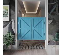 Light Blue Swinging Cafe DoorsHalfDoor Entrance Partition with Stainless Steel Hinges Auto Close Feature Perfect for Kitchen Bar Restaurant Balcony Hallway (2 Doors W90xH100cm)
