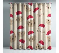 light blue Thermal Blackout Curtains with cute polar bear design, Eyelet Pair, Light Blocking Privacy for Bedroom, Living Room, Nursery and Home Cinema, 2 Panels W 66" x L 72"