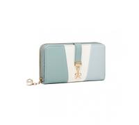 (Light Blue) Tri Colour Women'S Leather Look Purse
