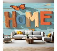 Light Blue Wall Murals for Living Room Butterfly Alphabet 3D Print Photo Wallpaper Luxury Design Modern Non-Woven Wall Mural Sofa TV Kids Bedroom Decoration 200 x 140cm